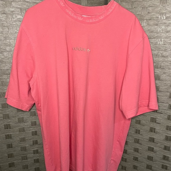 ADIDAS size M Pink/Hot Pink Short Sleeve Long Line Tee - Picture 5 of 6